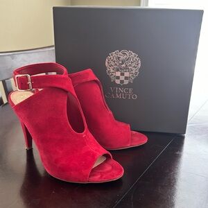 Vince Camuto VC-AVEERIA Ramba Red True Suede Slingbacks, Size 9